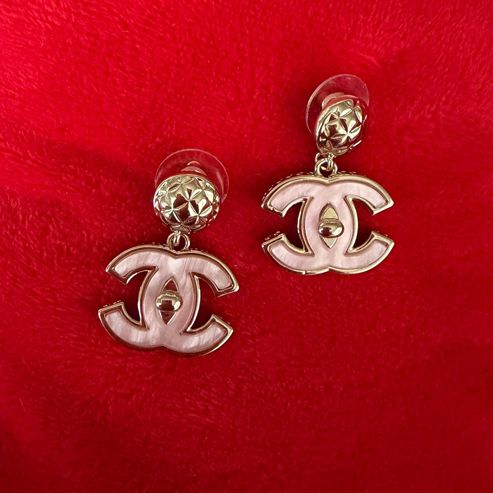 Luxury Pink & Gold CC Earrings